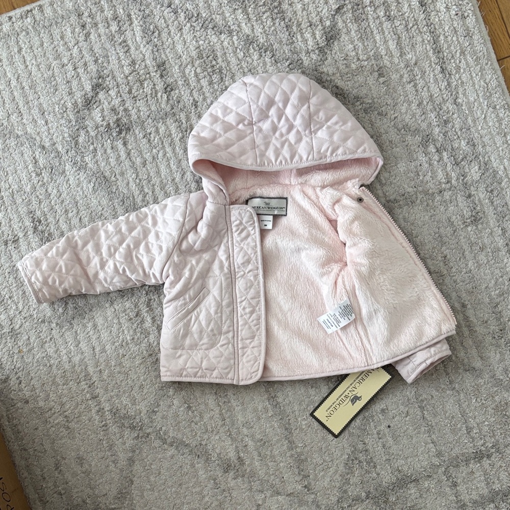 Quilted Light Pink Baby Jacket with Hood